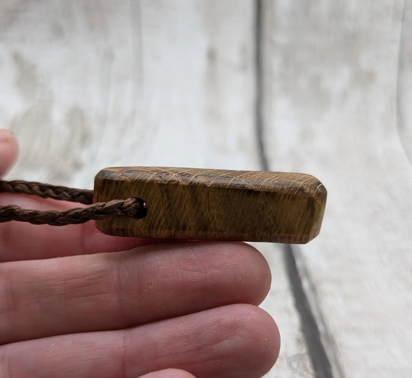 Oak wood roimata drop pendant.