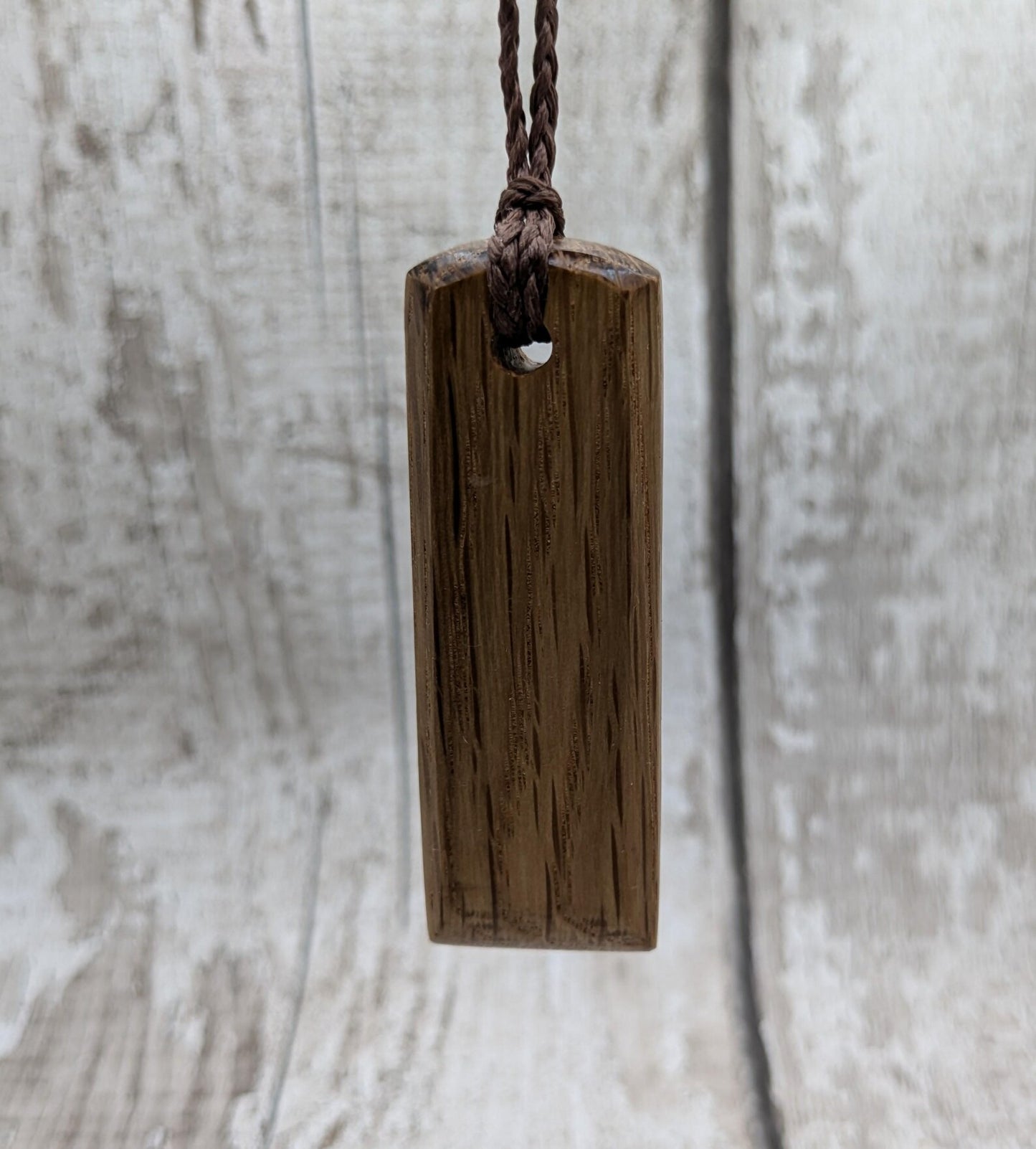 Oak whiskey barrel Toki style wood pendant.
