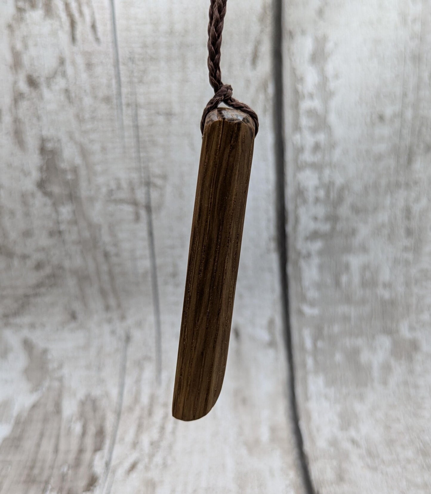 Oak whiskey barrel Toki style wood pendant.