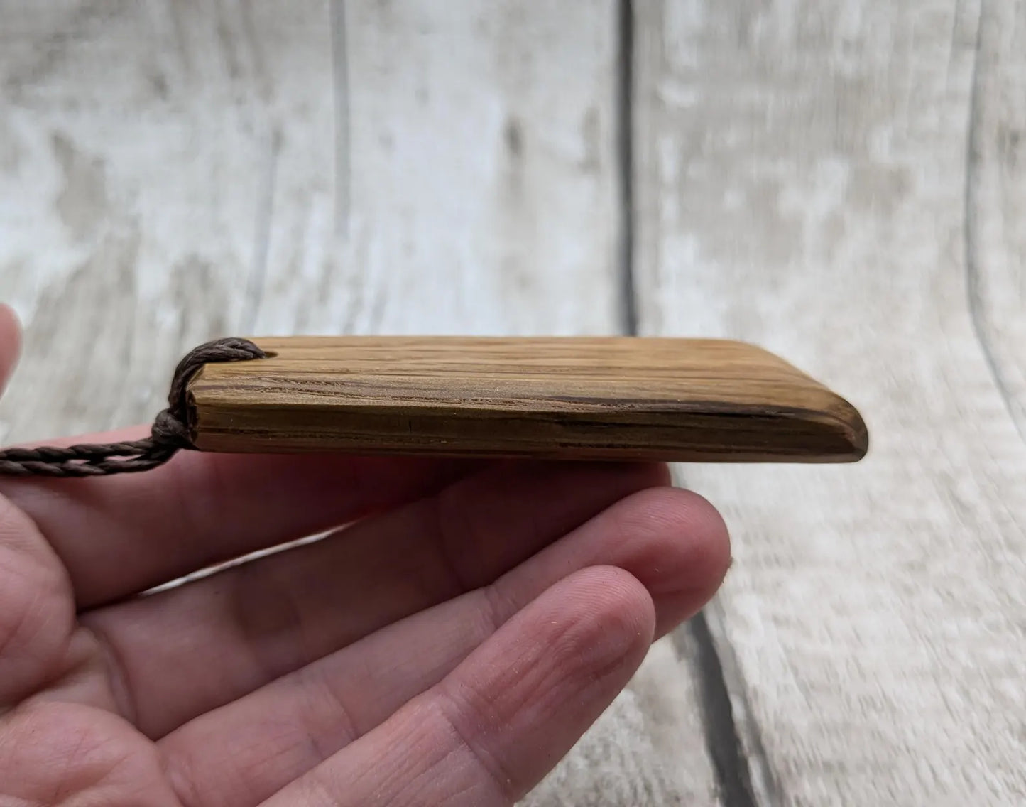 Whiskey barrel oak wood Toki style pendant.