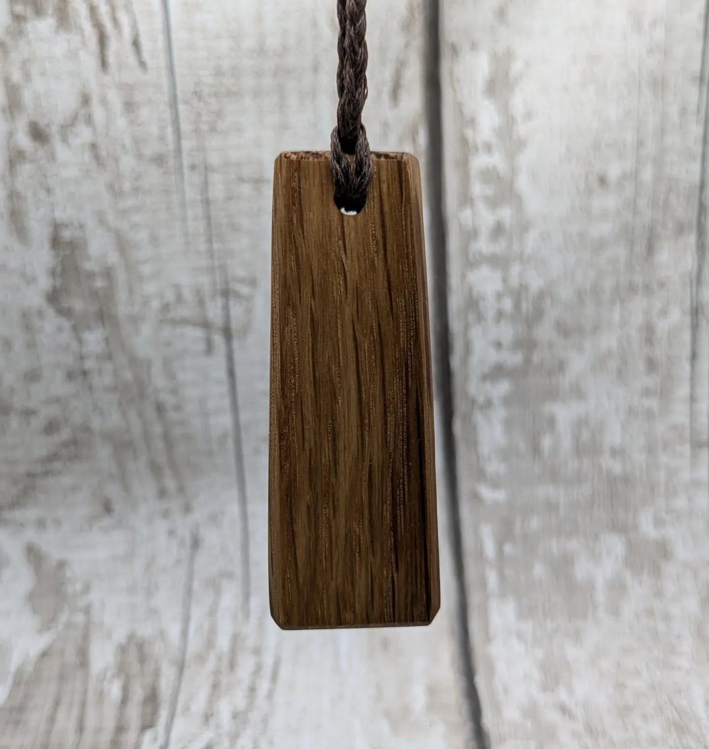 Whiskey barrel oak wood Toki style pendant.