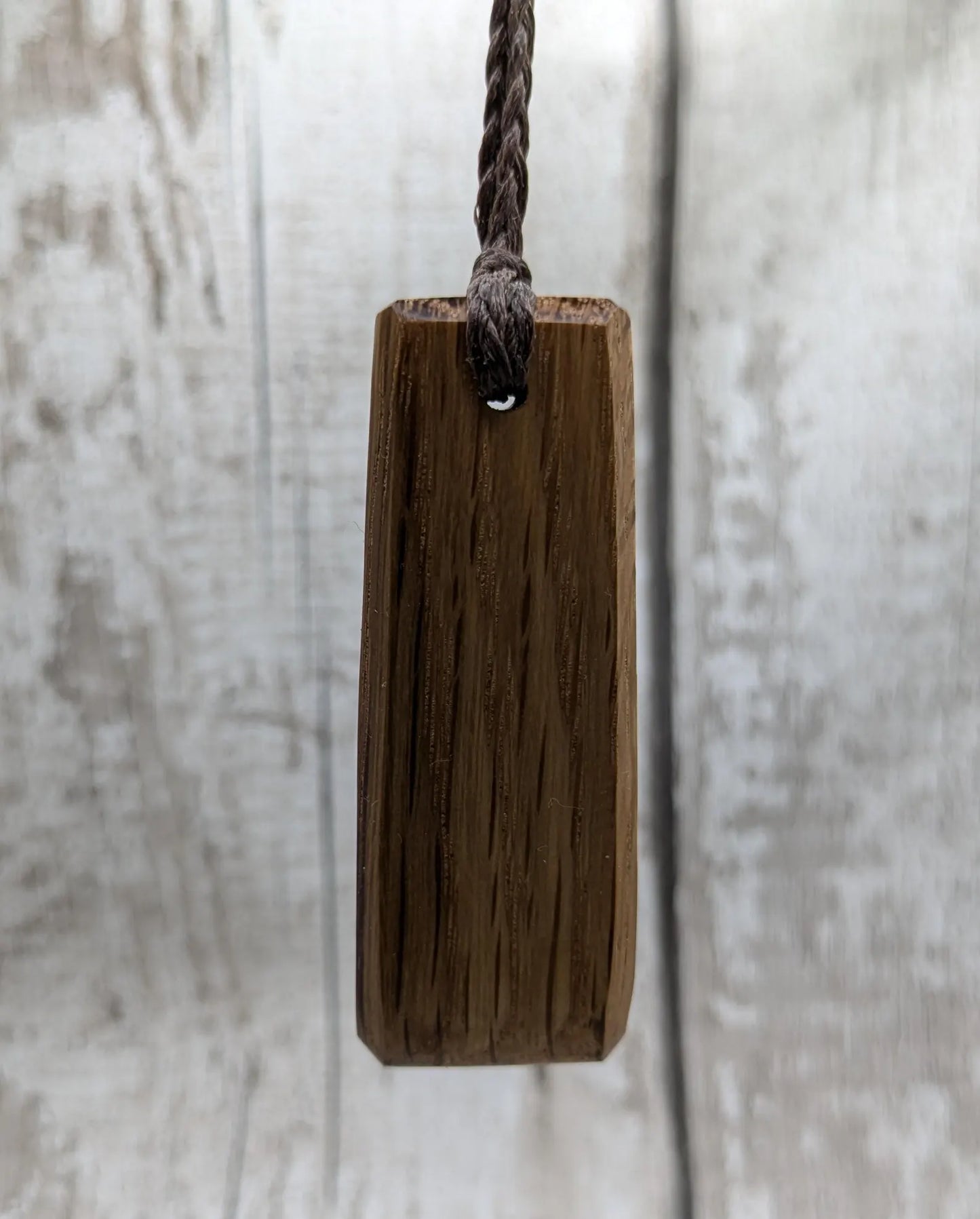 Whiskey barrel oak wood Toki style pendant.