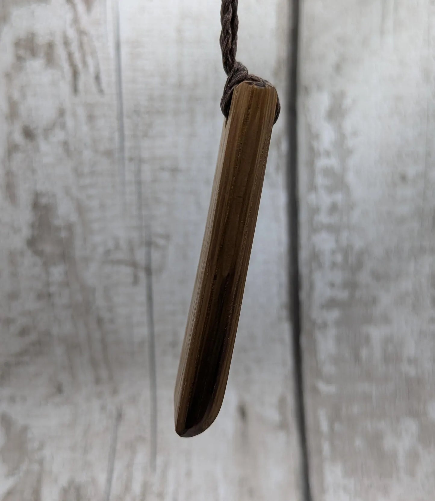 Whiskey barrel oak wood Toki style pendant.