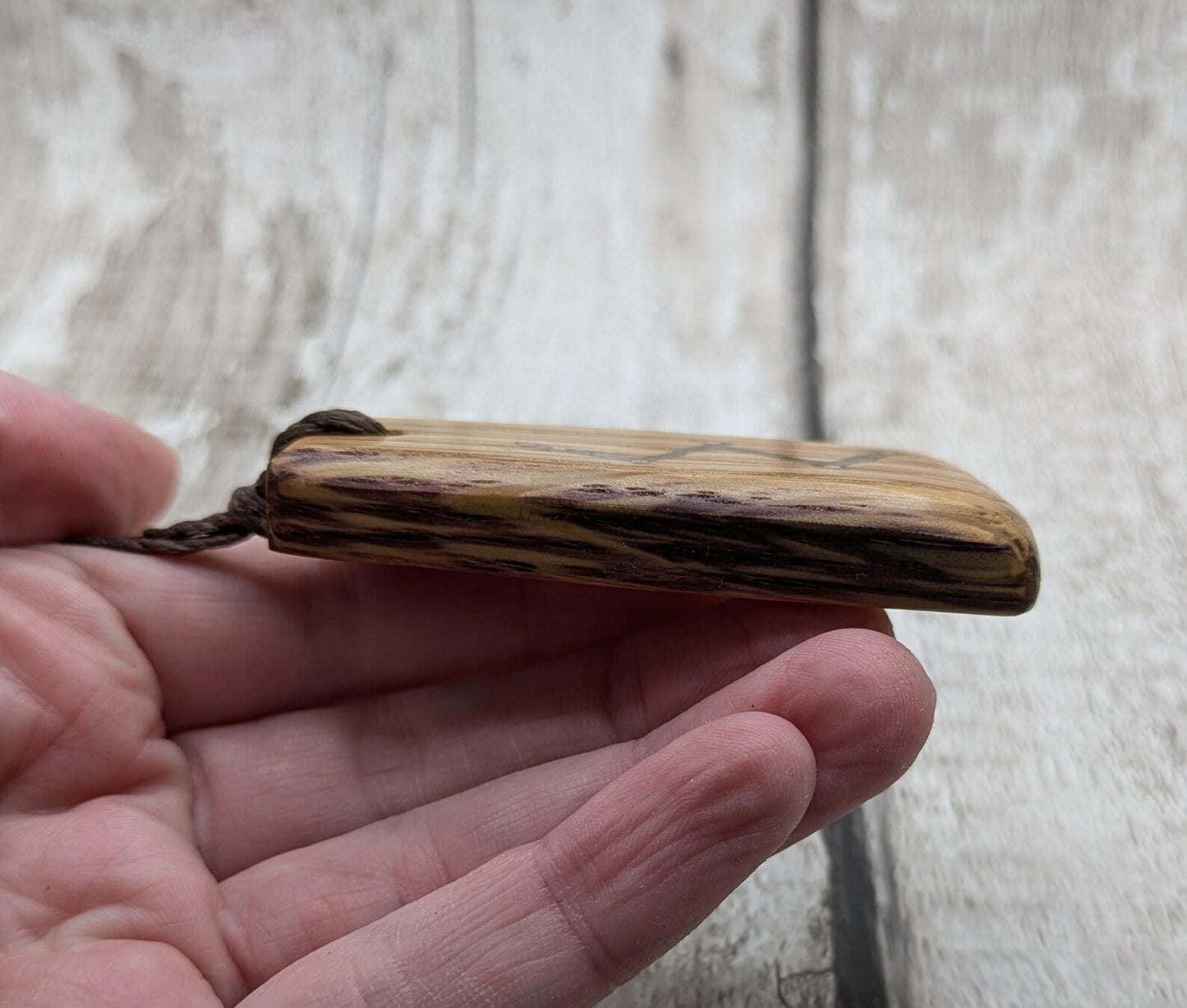Whiskey barrel oak Cassiopeia constellation pendant.