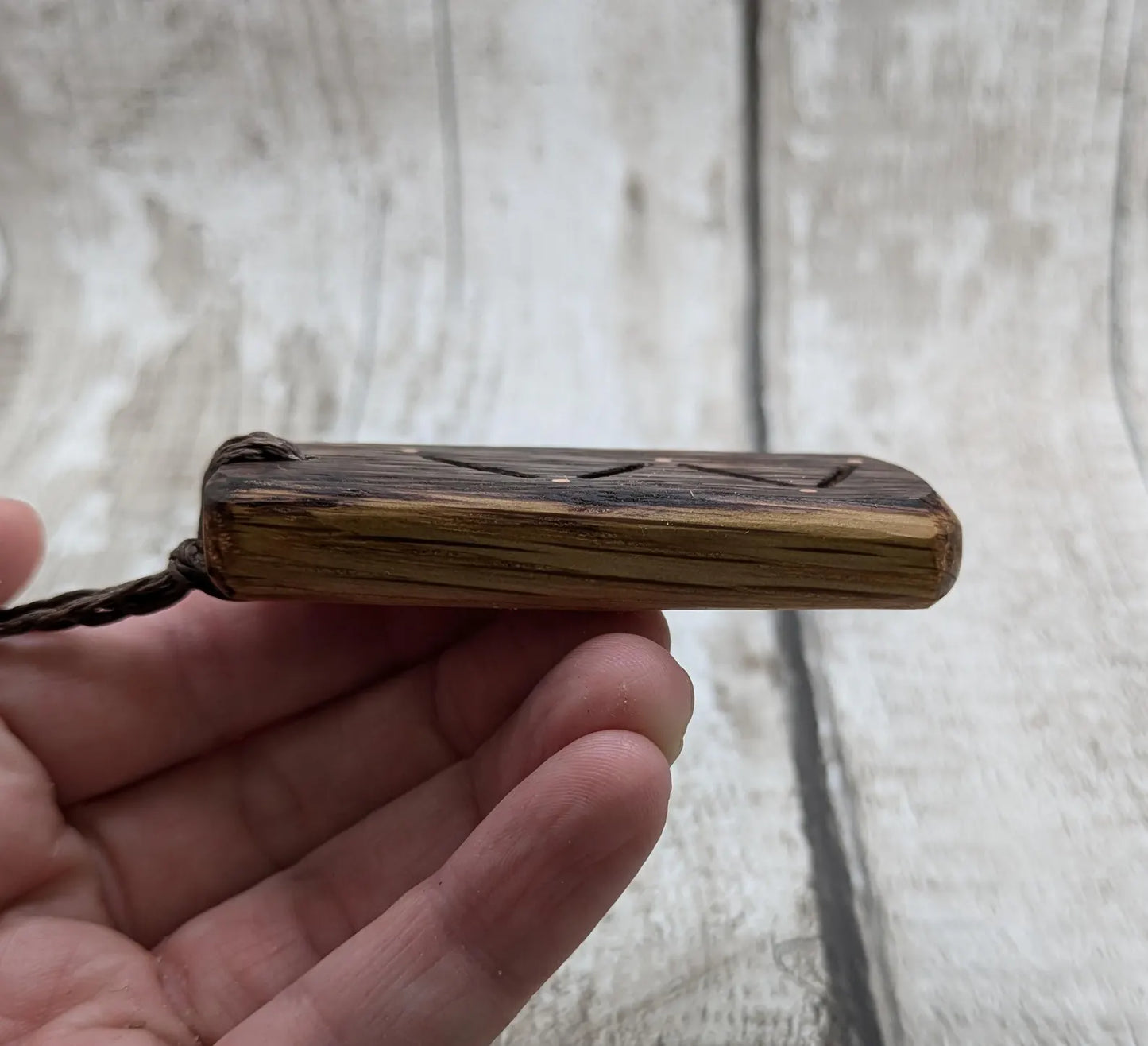 Whiskey oak barrel Cassiopeia constellation pendant.