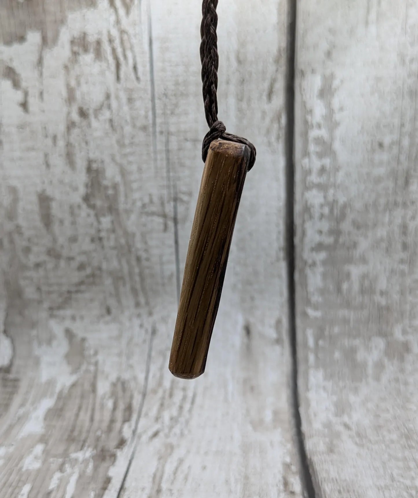 Whiskey oak barrel Cassiopeia constellation pendant.