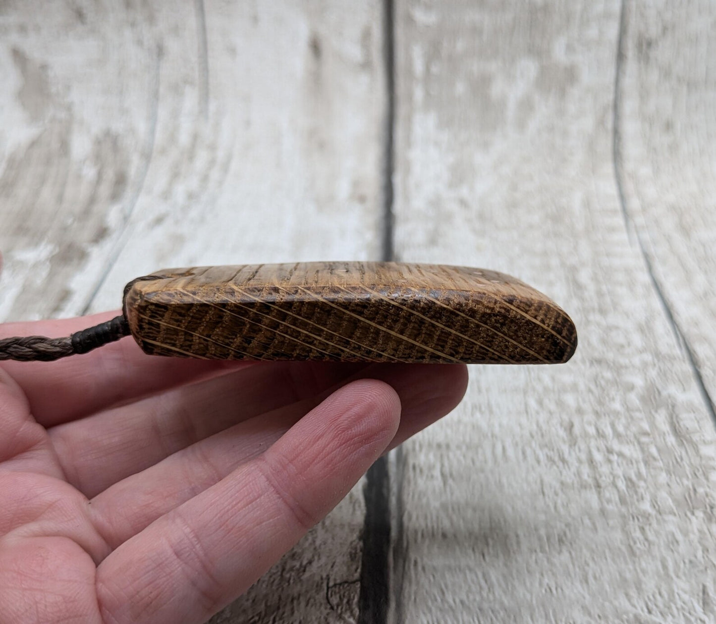Whiskey barrel oak wood Pleiades star cluster constellation pendant.