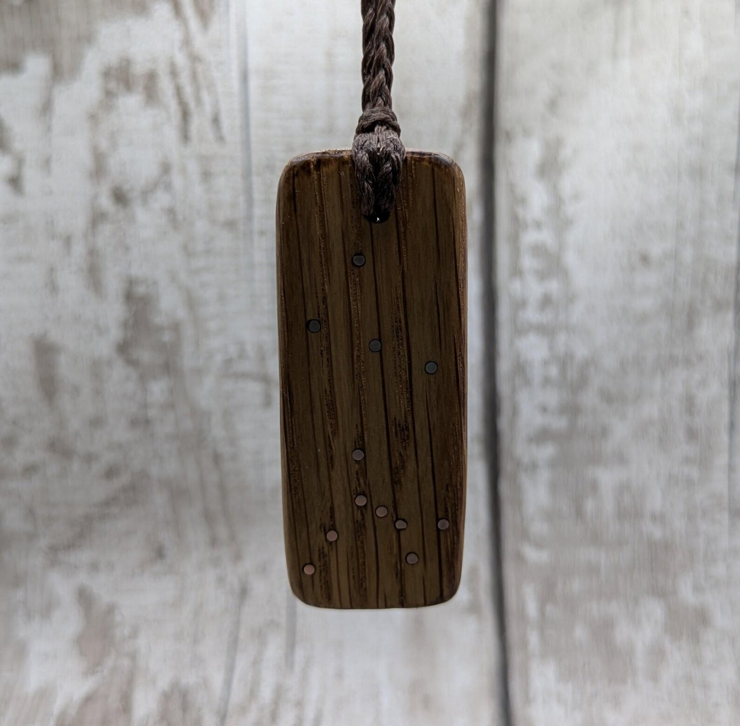 Whiskey barrel oak with Canis Major in Sirius start system pendant.