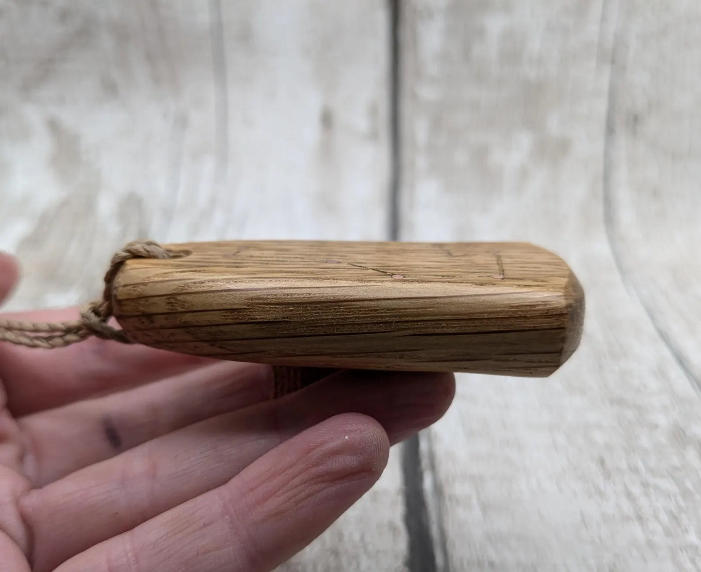 Whiskey barrel oak wood pendant Pleiades star constellation.