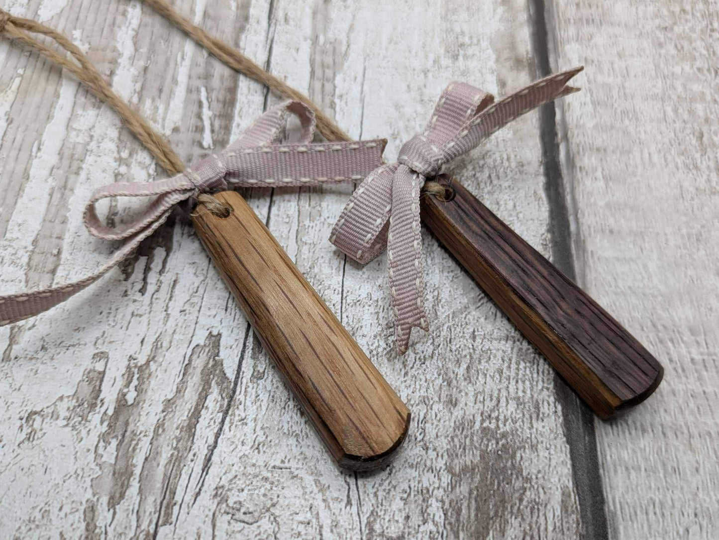 3 pack Whiskey barrel oak hanging Christmas decoration.