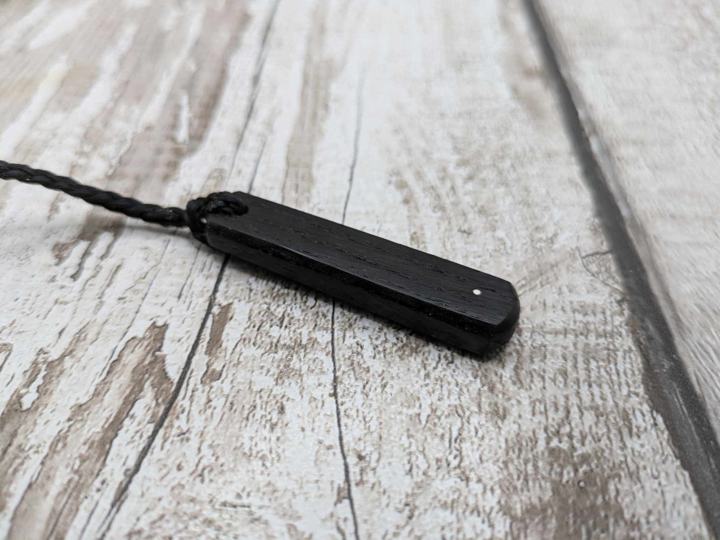 Fenland big oak roimata pendant drop with silver dot.