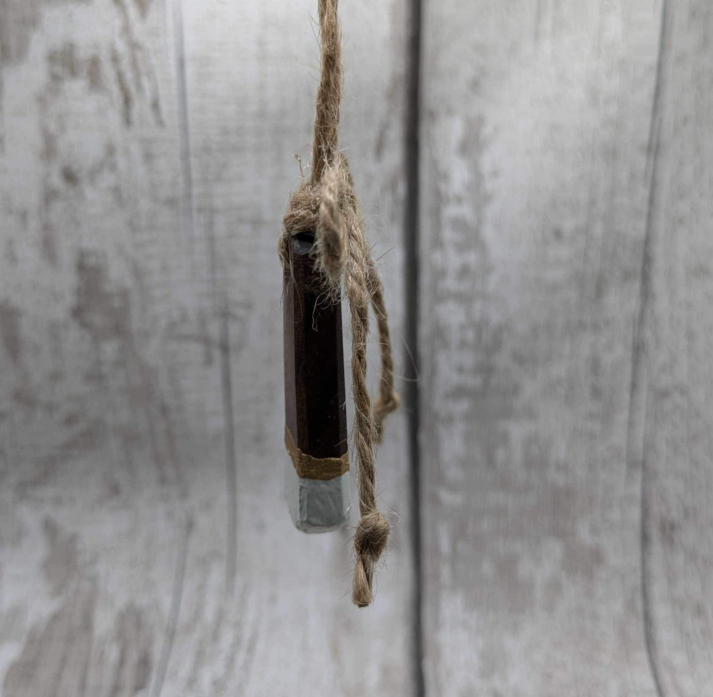 Walnut wood tear drop hanging Christmas decoration. Made to order.