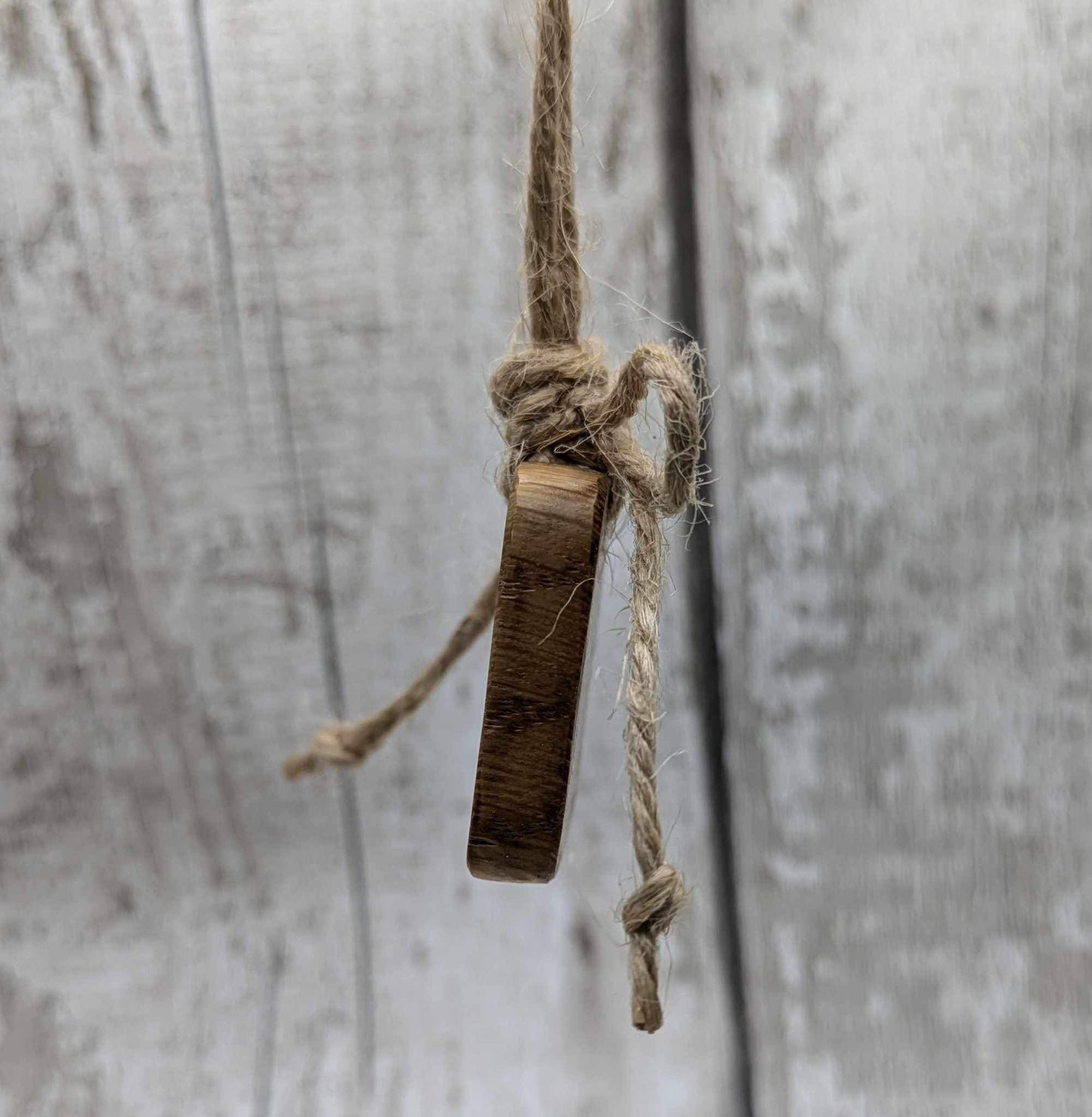 Oak wood plain square hanging decoration. Made to order.