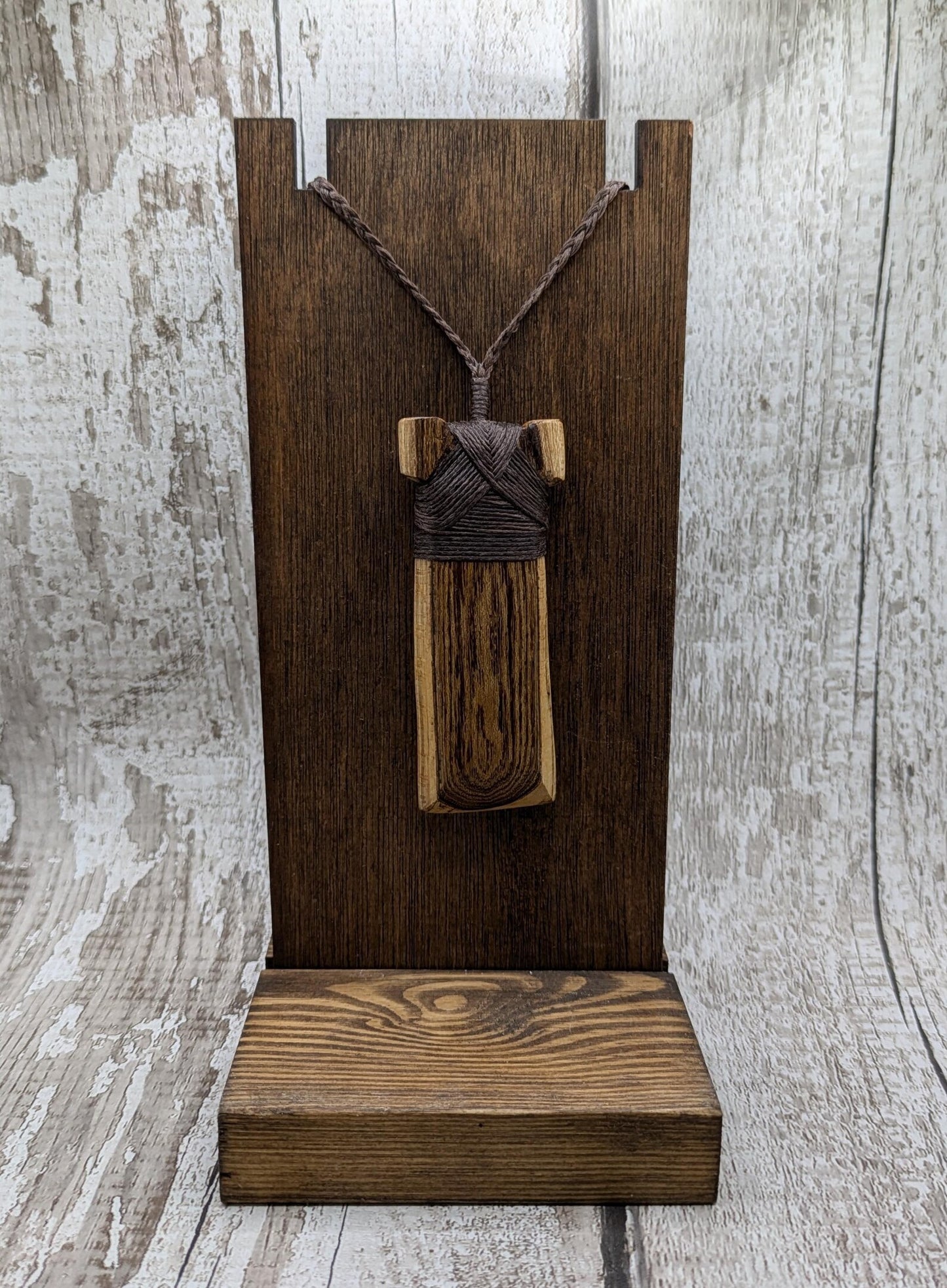Spalted laburnum wood Hei Toki adze pendant.