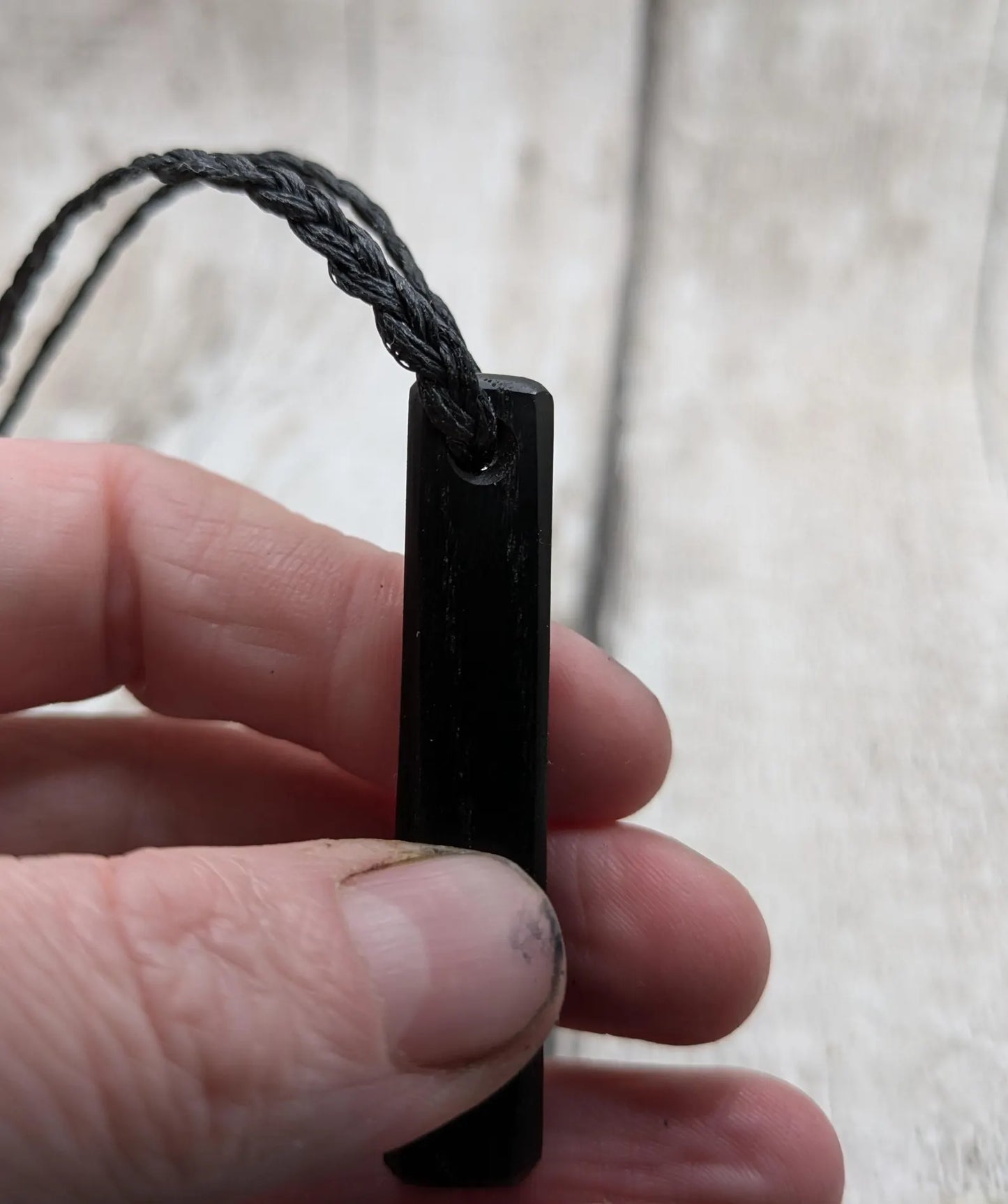 Fenland bog oak roimata tear drop pendant.
