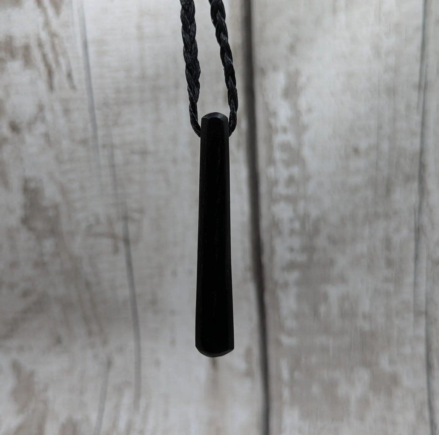 Fenland bog oak roimata tear drop pendant.
