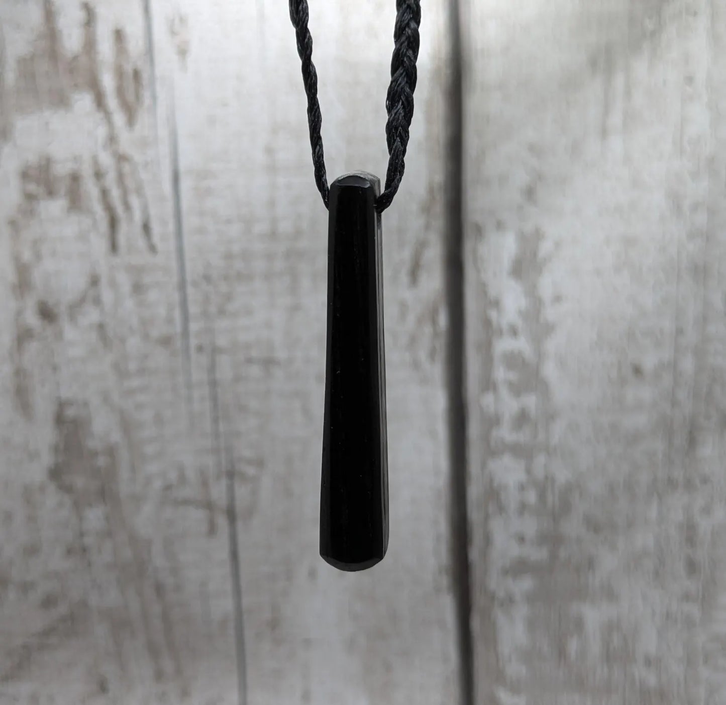 Fenland bog oak roimata tear drop pendant.