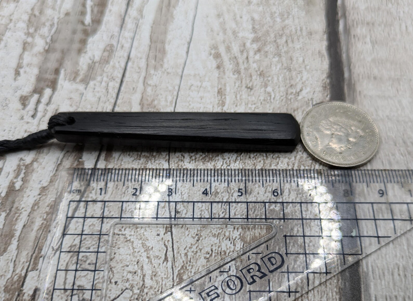 Fenland bog oak roimata drop pendant.