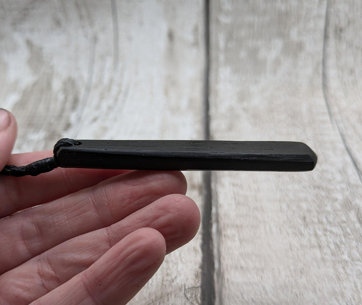 Fenland bog oak roimata drop pendant.