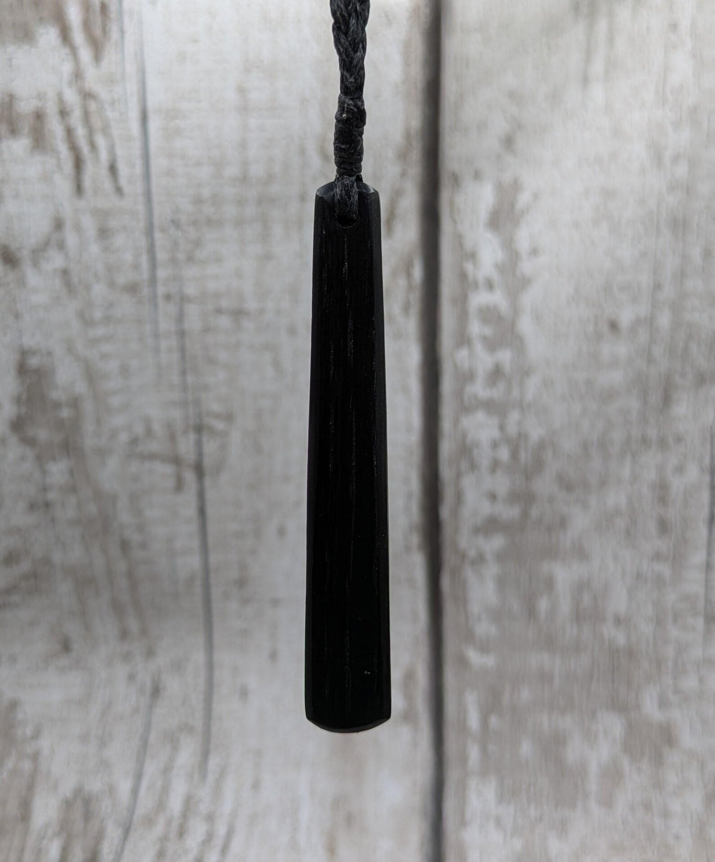 Fenland bog oak roimata drop pendant.