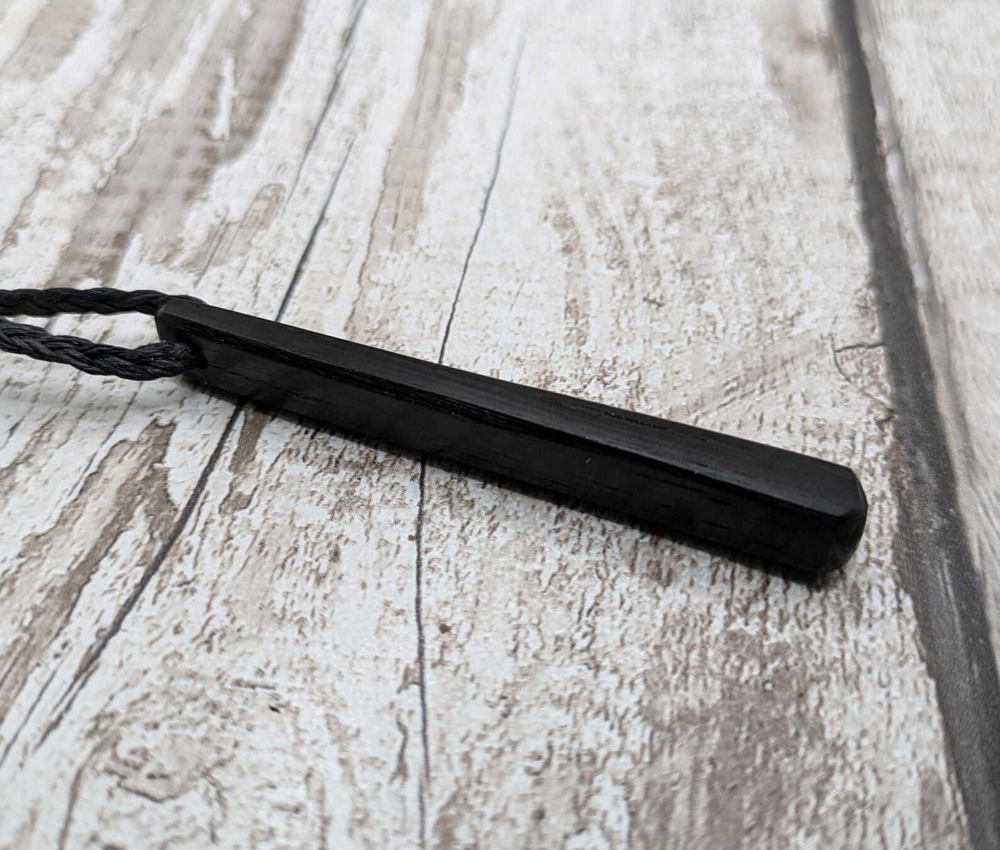 Fenland bog oak roimata drop pendant.