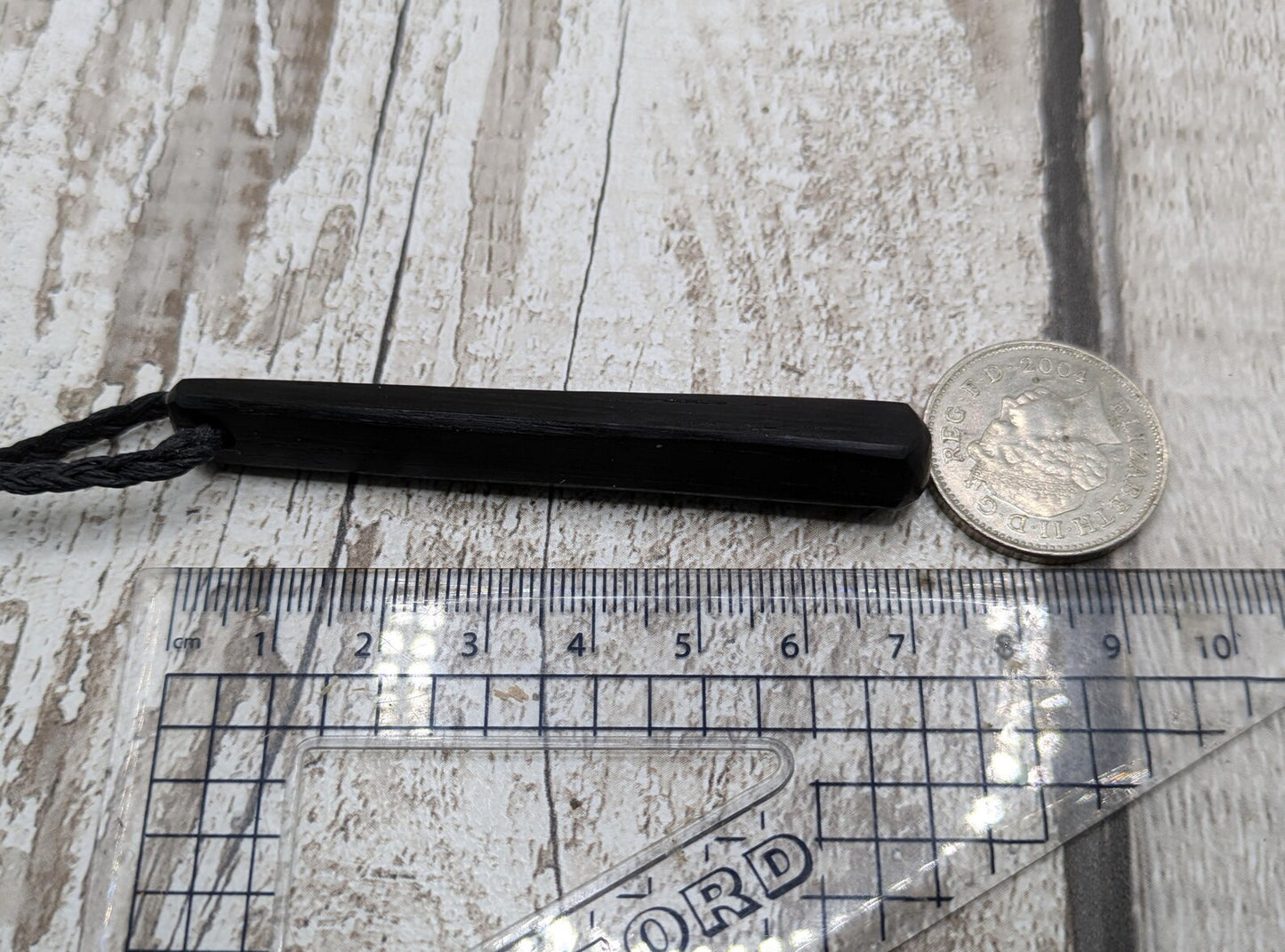 Fenland bog oak roimata drop pendant.