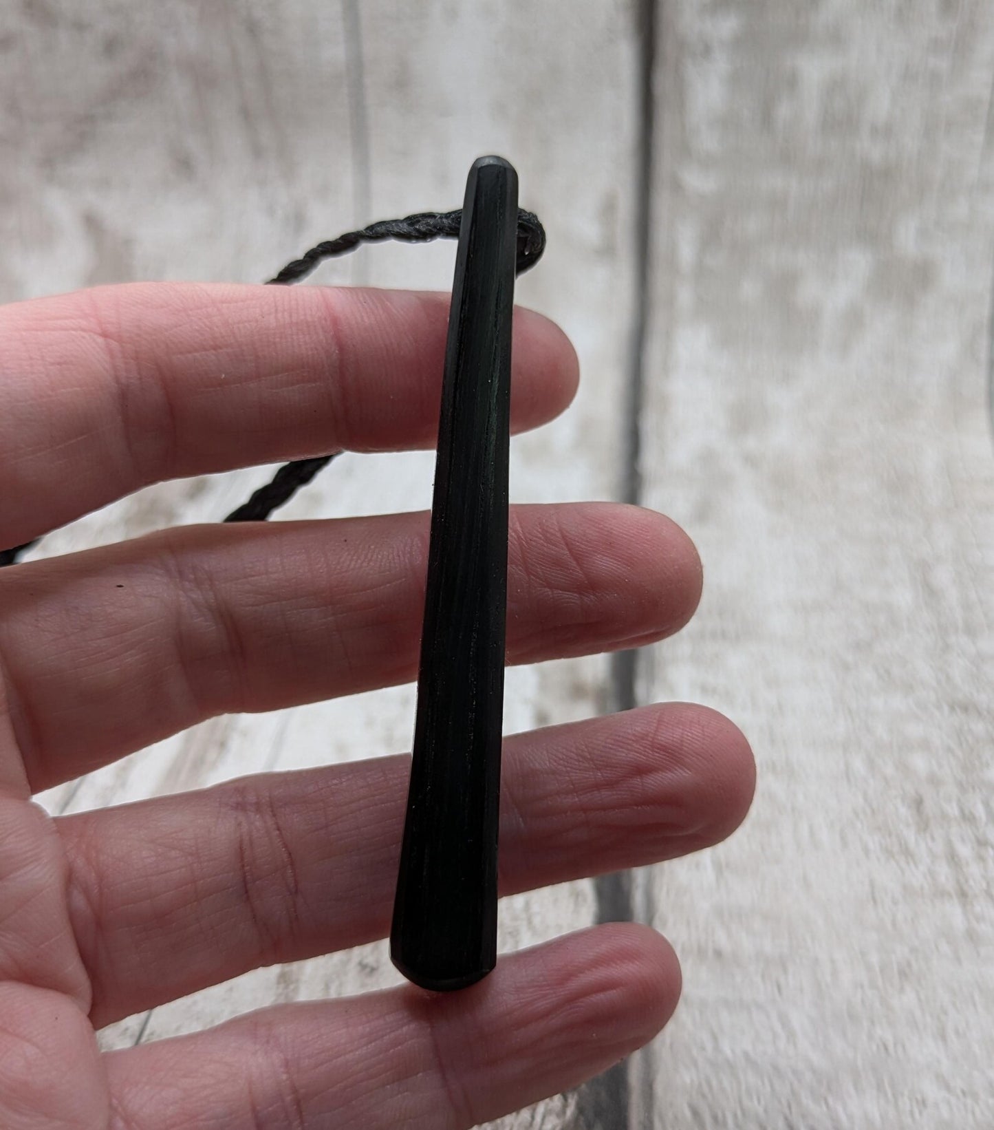 Fenland bog oak roimata drop pendant.