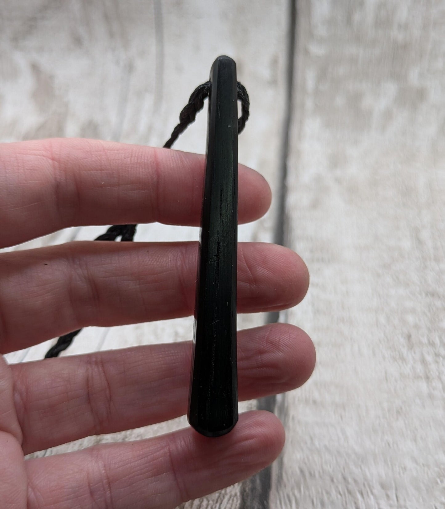 Fenland bog oak roimata drop pendant.
