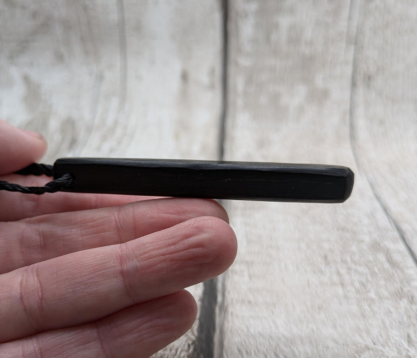 Fenland bog oak roimata drop pendant.