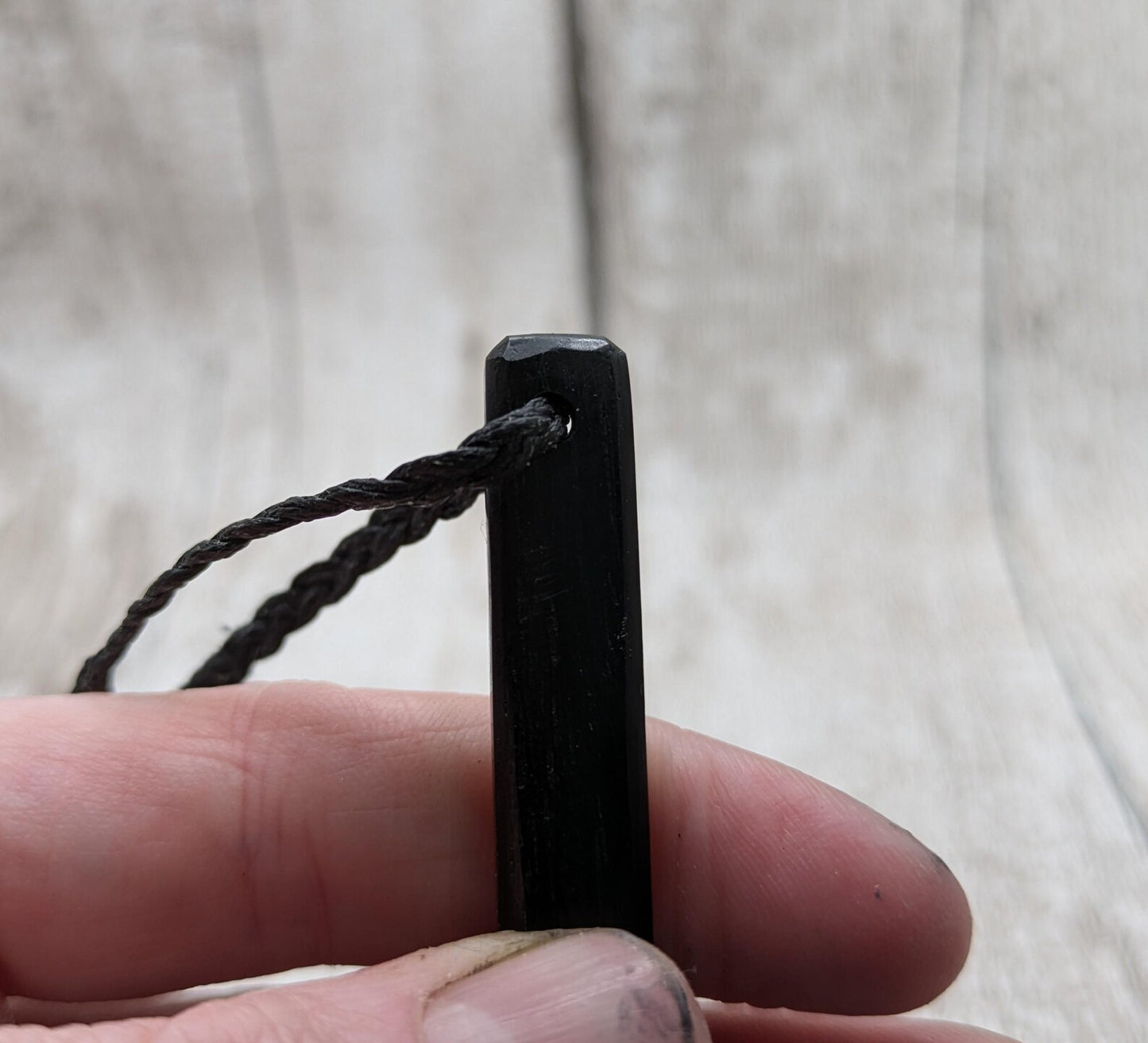 Fenland bog oak roimata drop pendant.