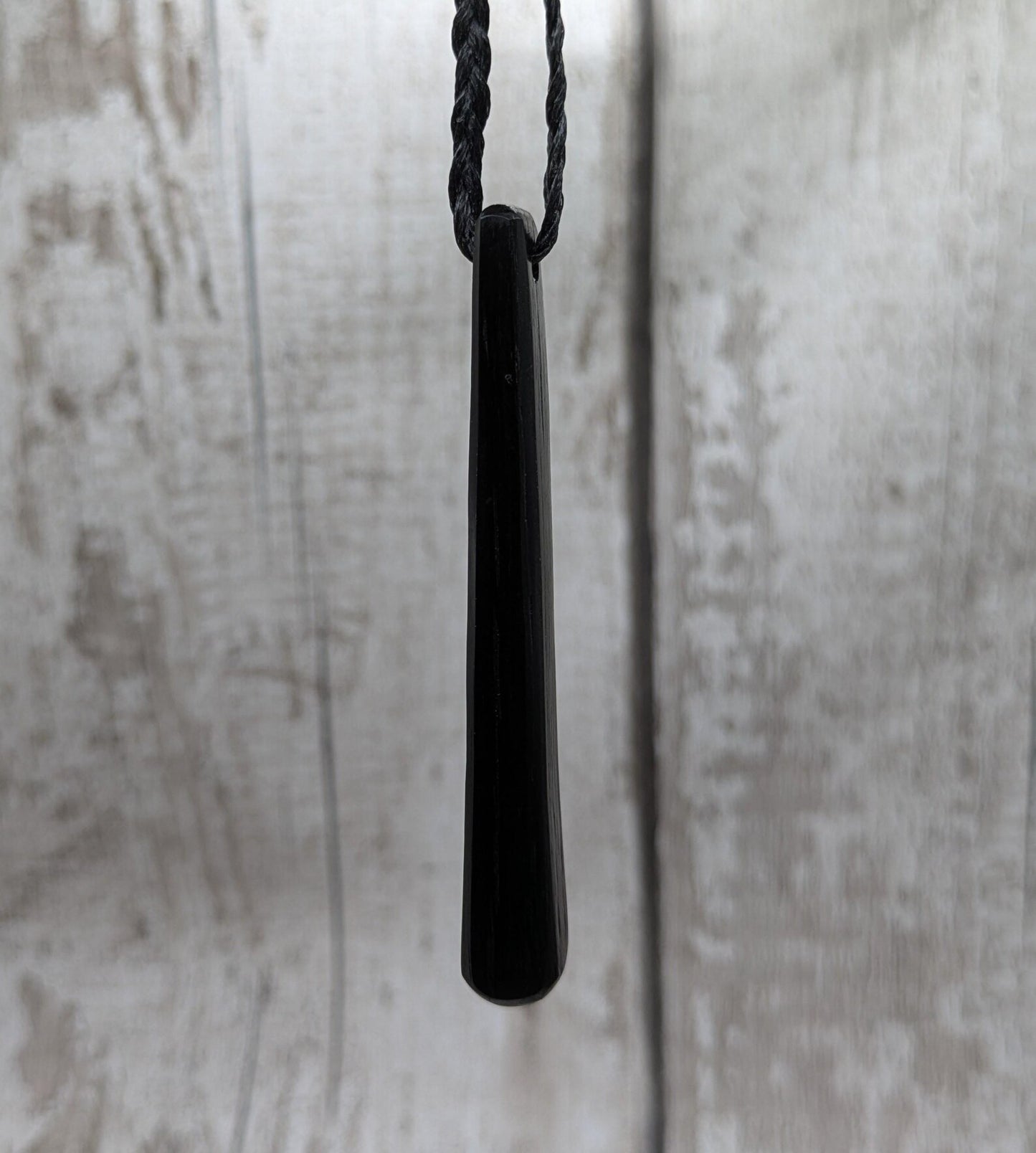 Fenland bog oak roimata drop pendant.