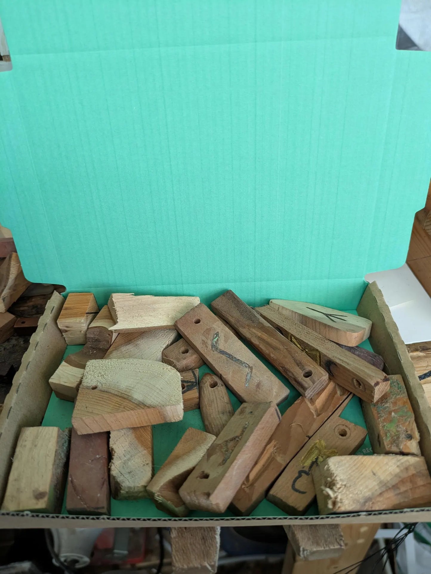 yew wood off cuts pouch or spell work or camping kindling.