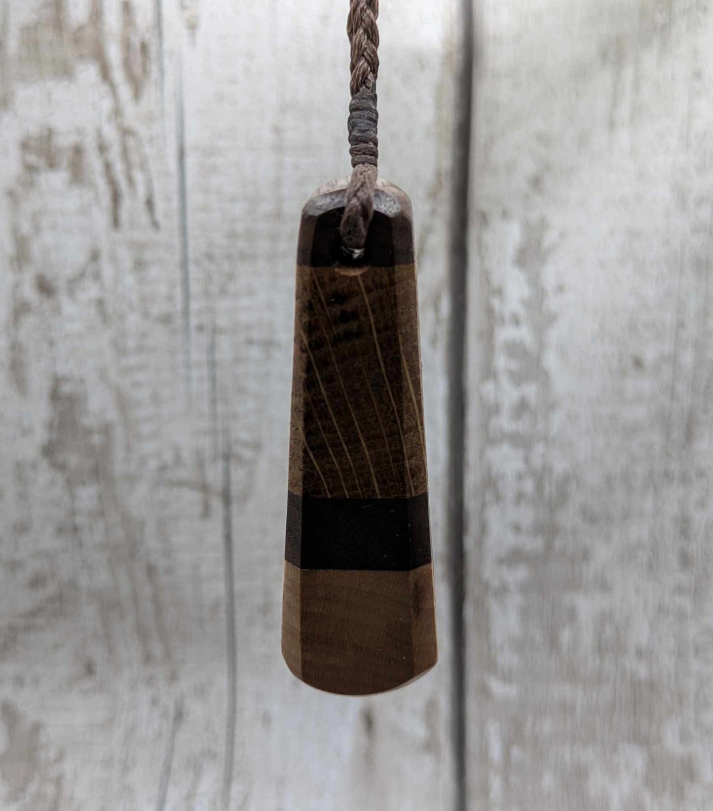 Triple wood roimata teardrop pendant.