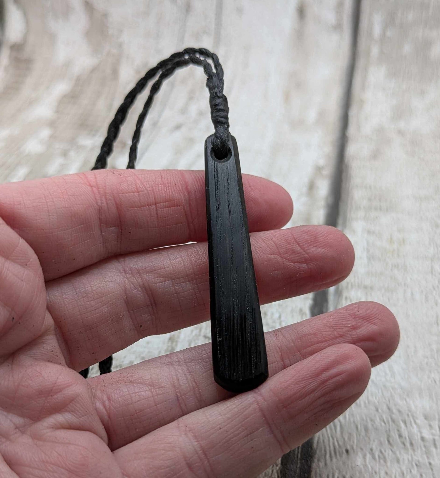 Made to order Fenland bog oak roimata pendant.