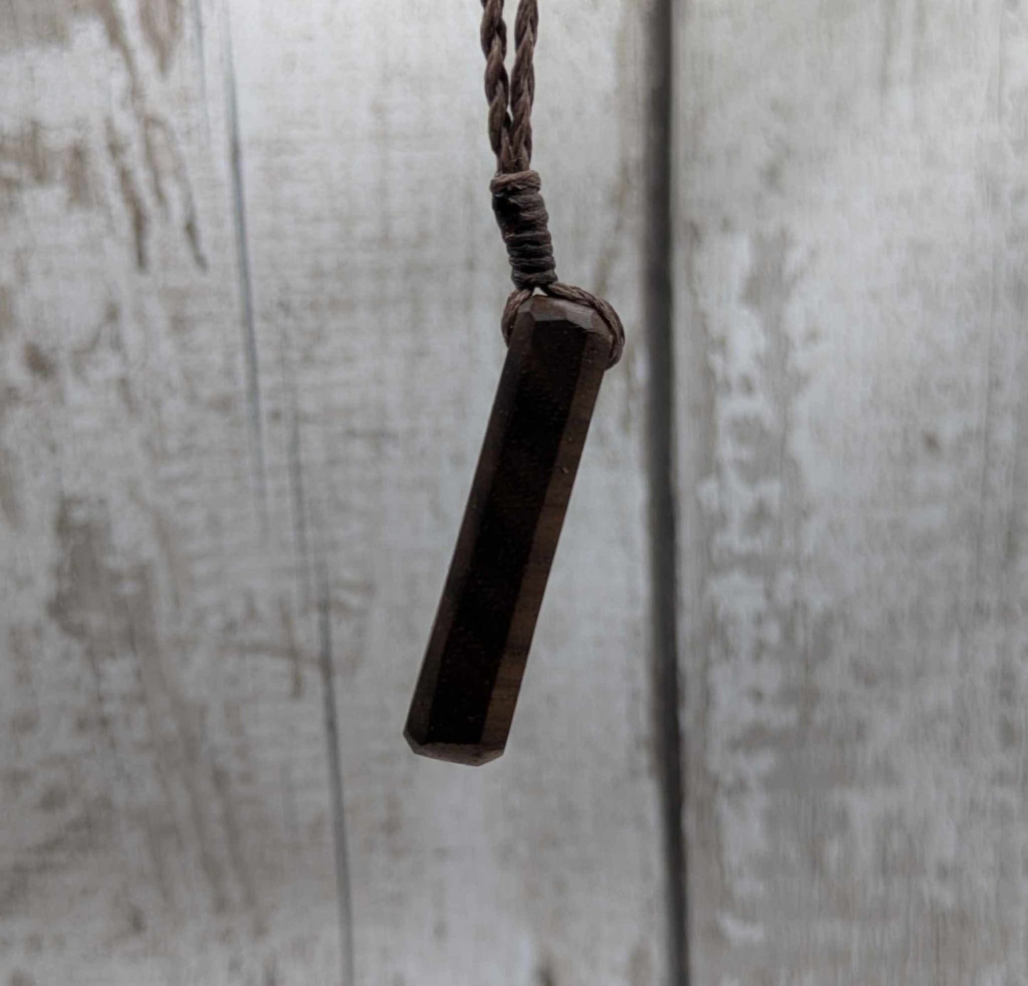 Walnut wood roimata tear drop pendant.