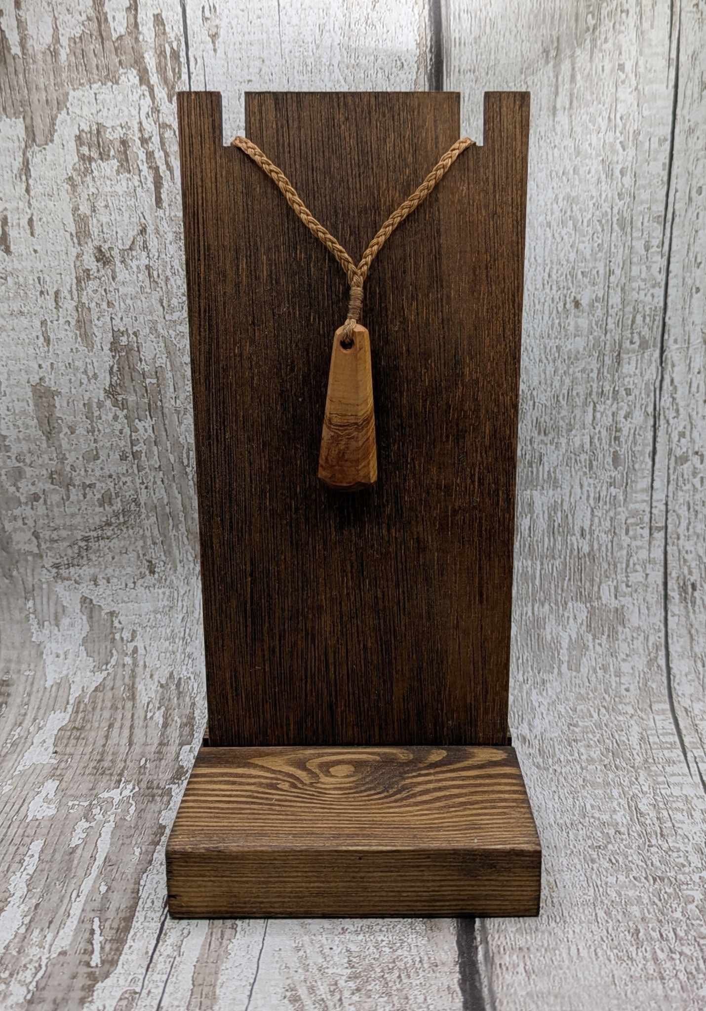 NZ Rimu wood roimata teardrop pendant.