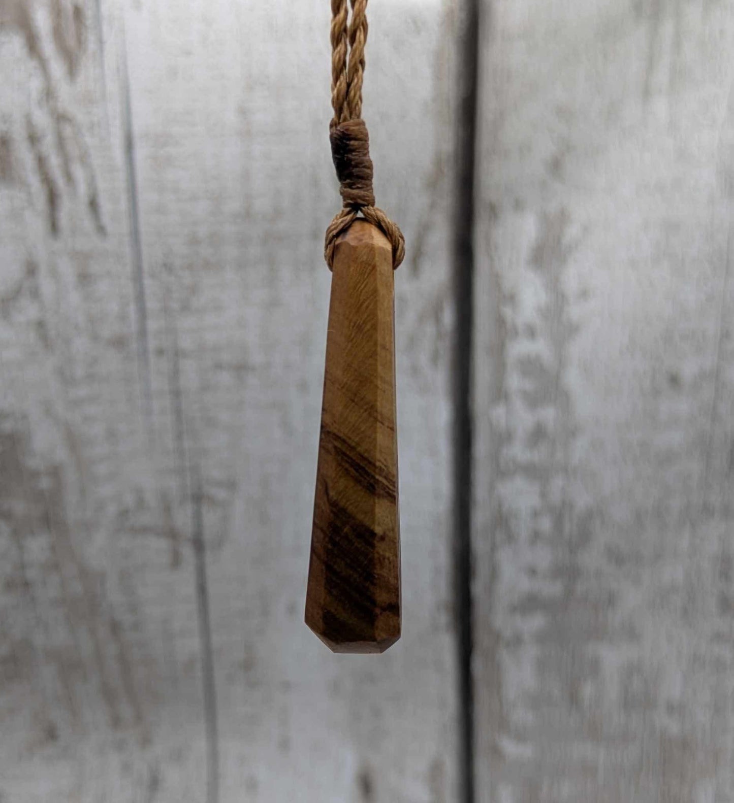 NZ Rimu wood roimata teardrop pendant.
