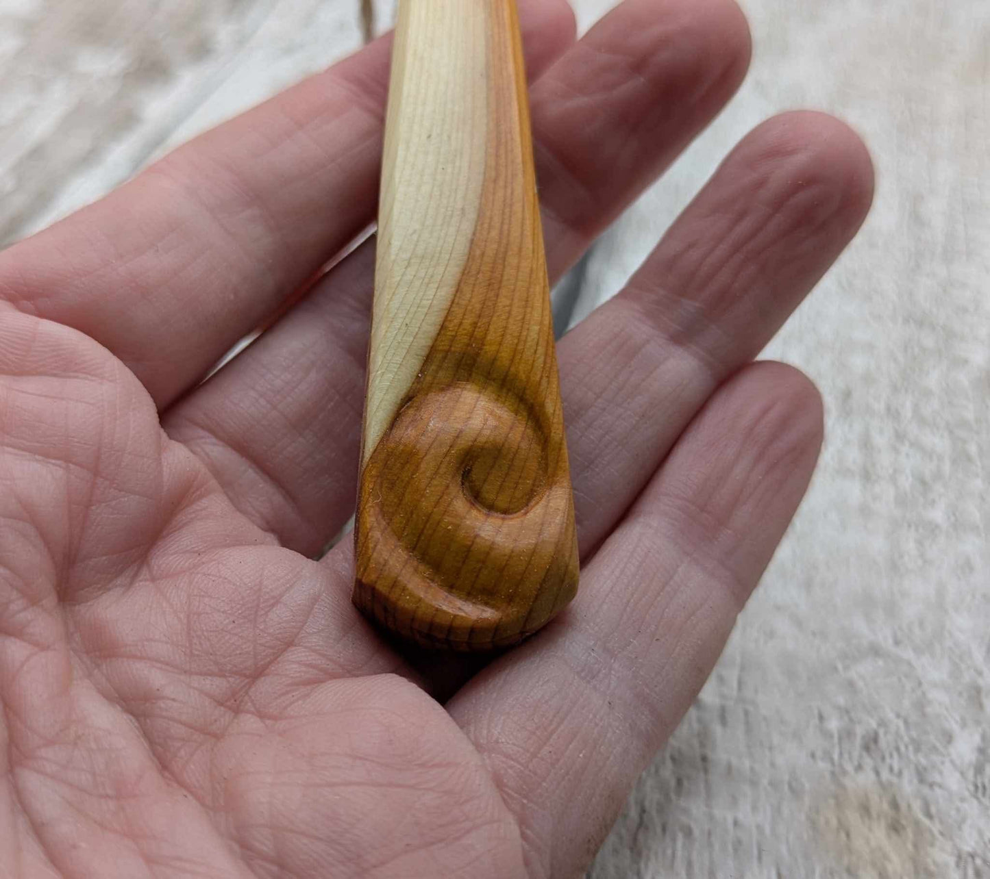 Yew wood roimata drop pendant