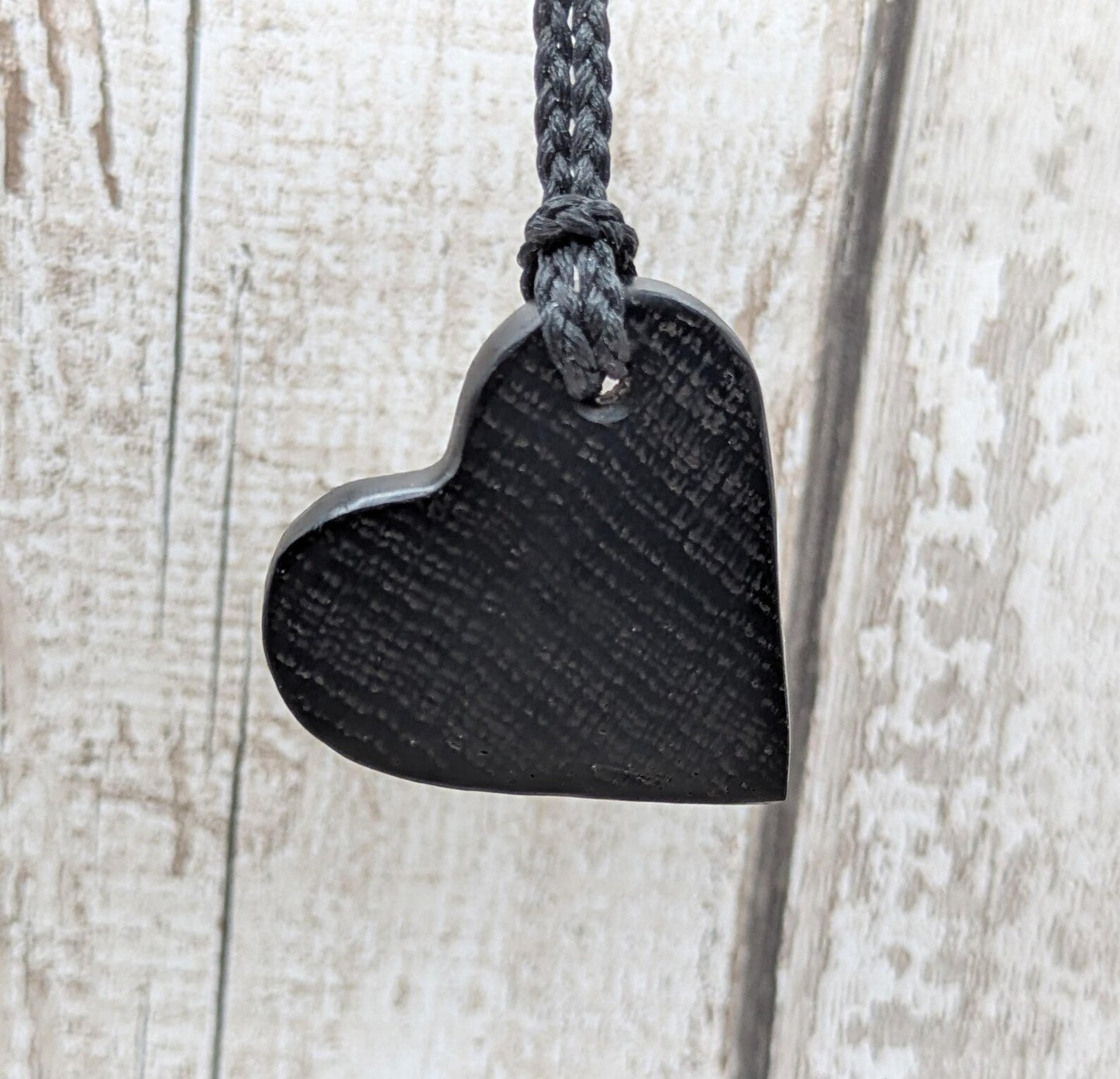 Fenland Bog Oak Heart Pendant – Ancient British Wood, Hand Carved Valentine Talisman, Reclaimed Ancestral Jewellery.
