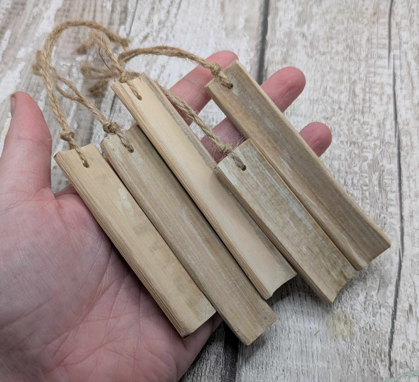Bamboo blank decorations for craft, 5 pack.