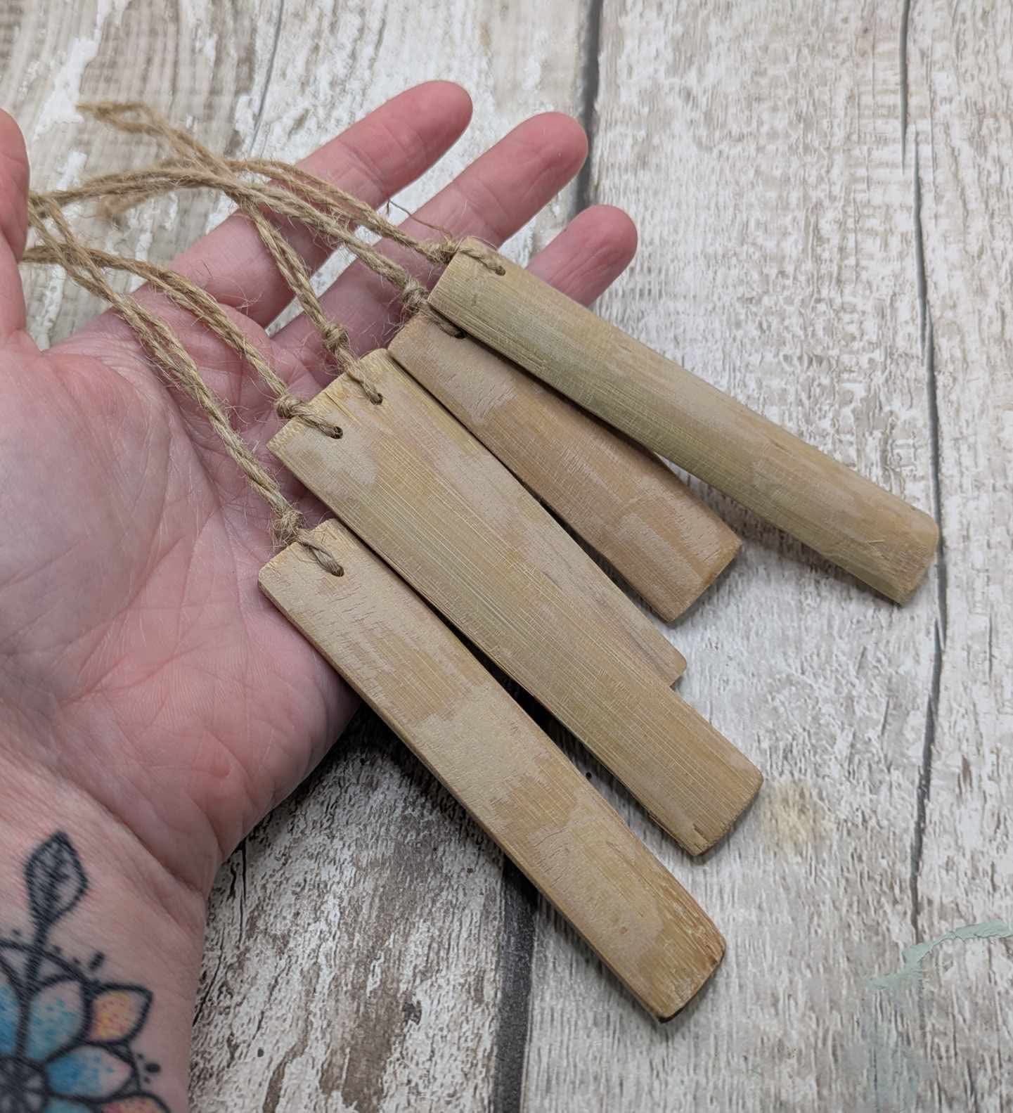 Bamboo blank decorations for craft, 5 pack.