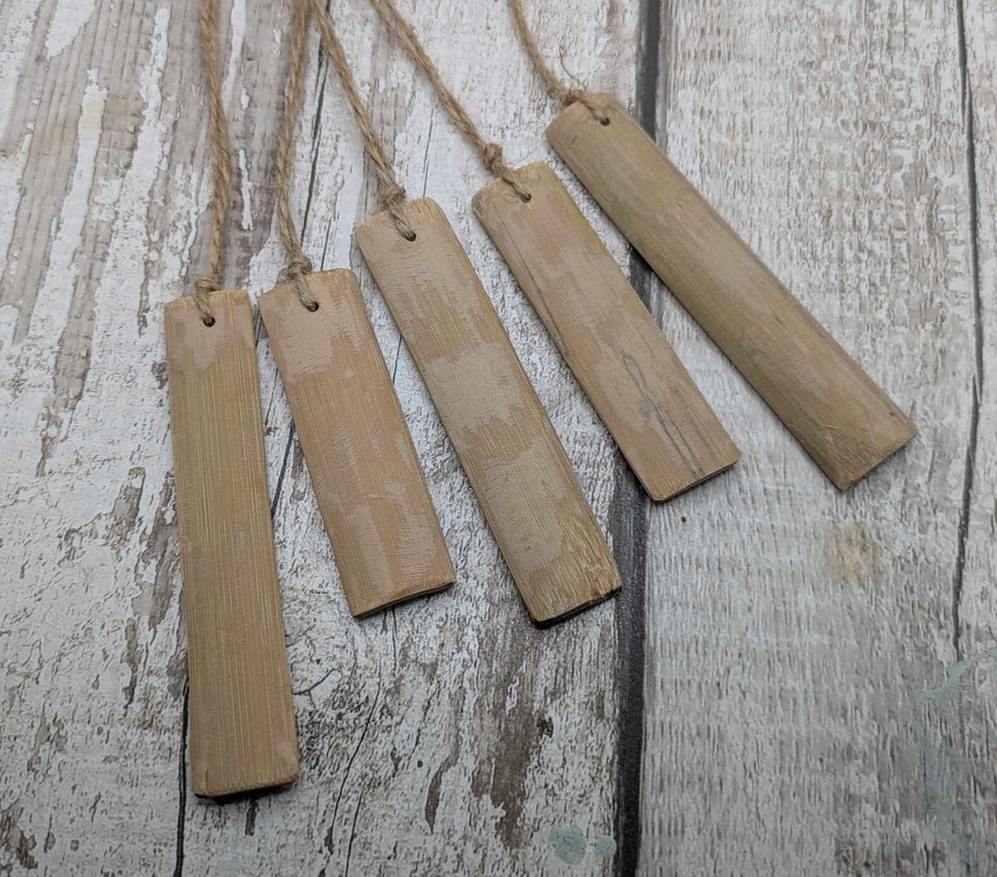 Bamboo blank decorations for craft, 5 pack.