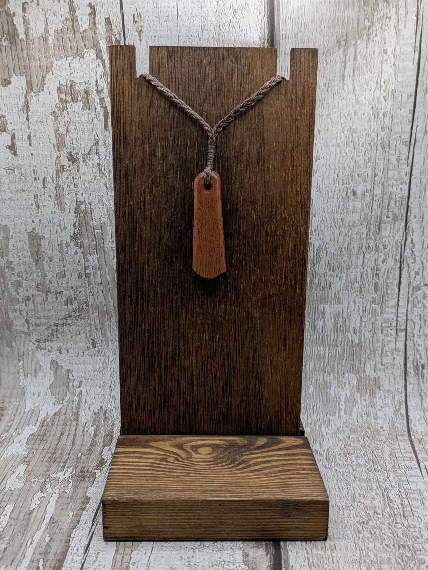 Sapele mahogany wood roimata pendant.