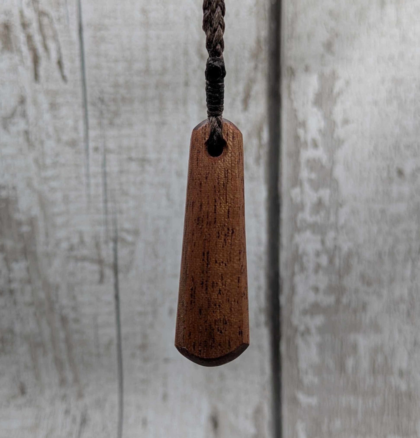 Sapele mahogany wood roimata pendant.