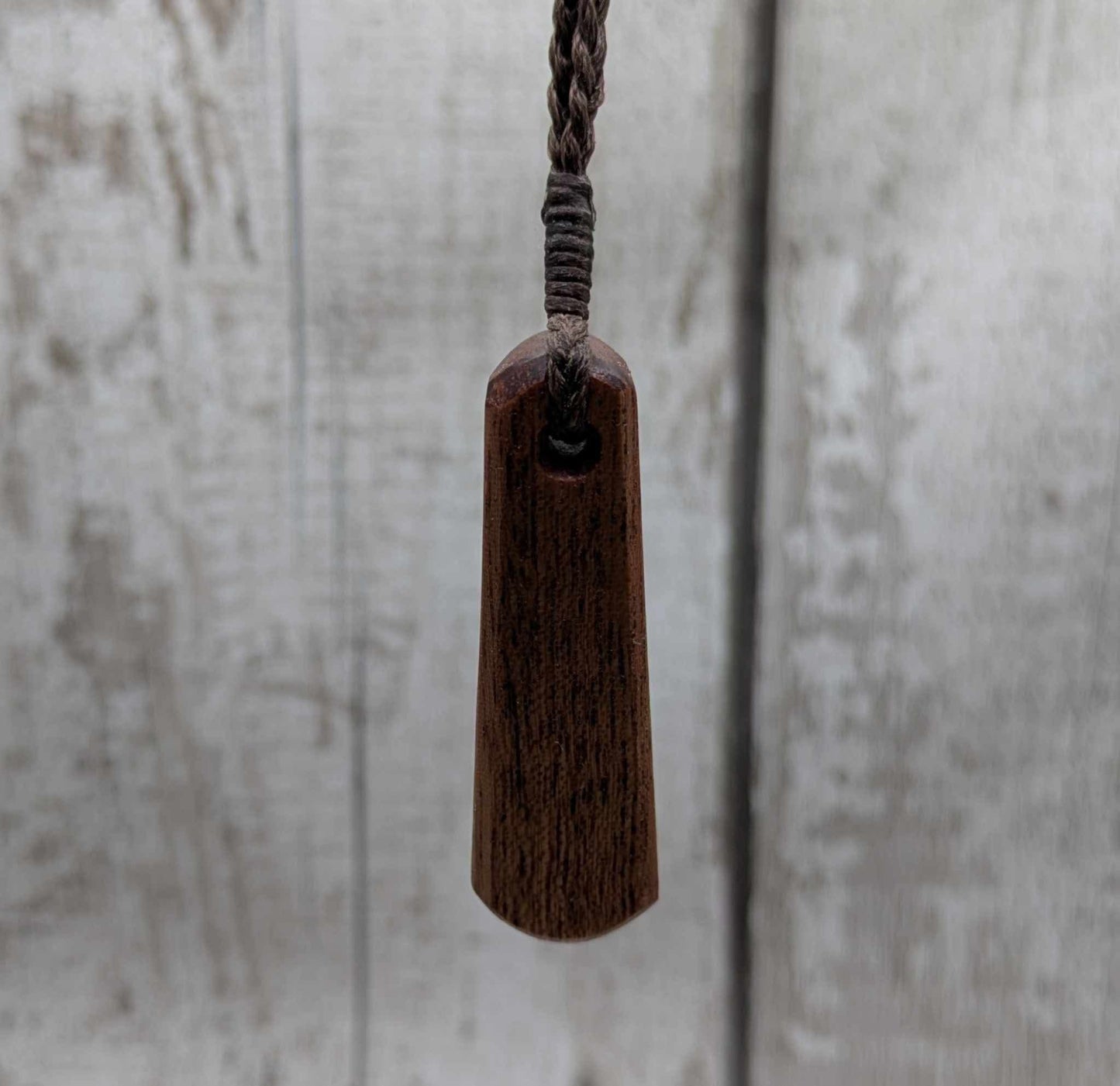 Sapele mahogany wood roimata pendant.