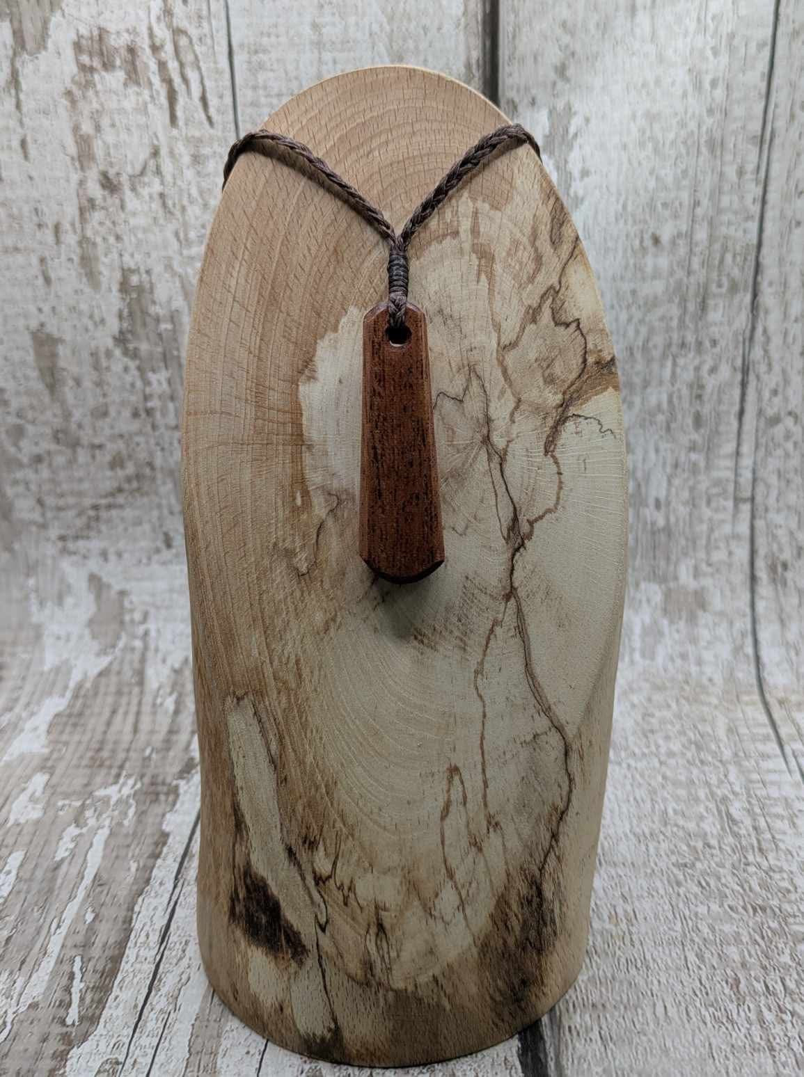 Sapele mahogany wood roimata pendant.