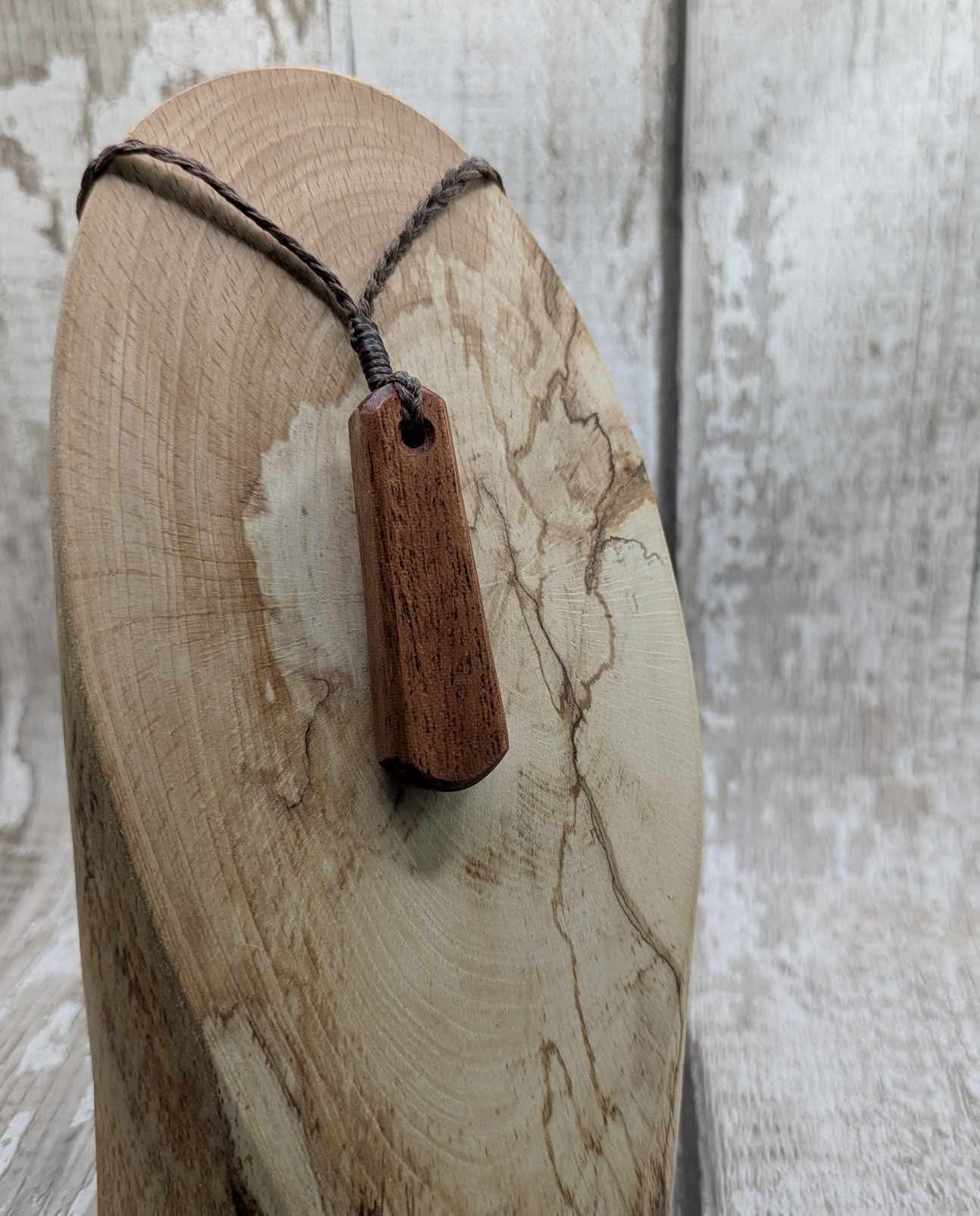 Sapele mahogany wood roimata pendant.