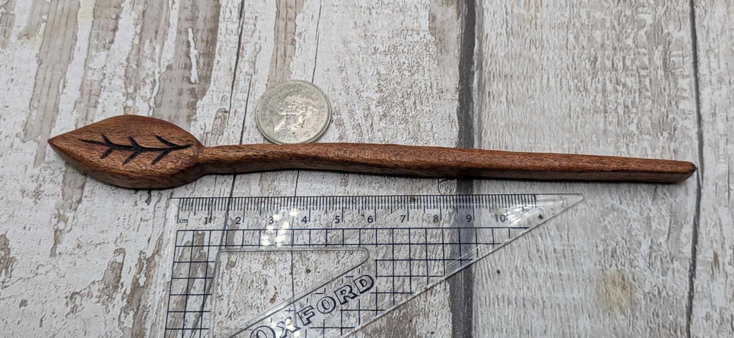 Sepele mahogany leaf hair stick.