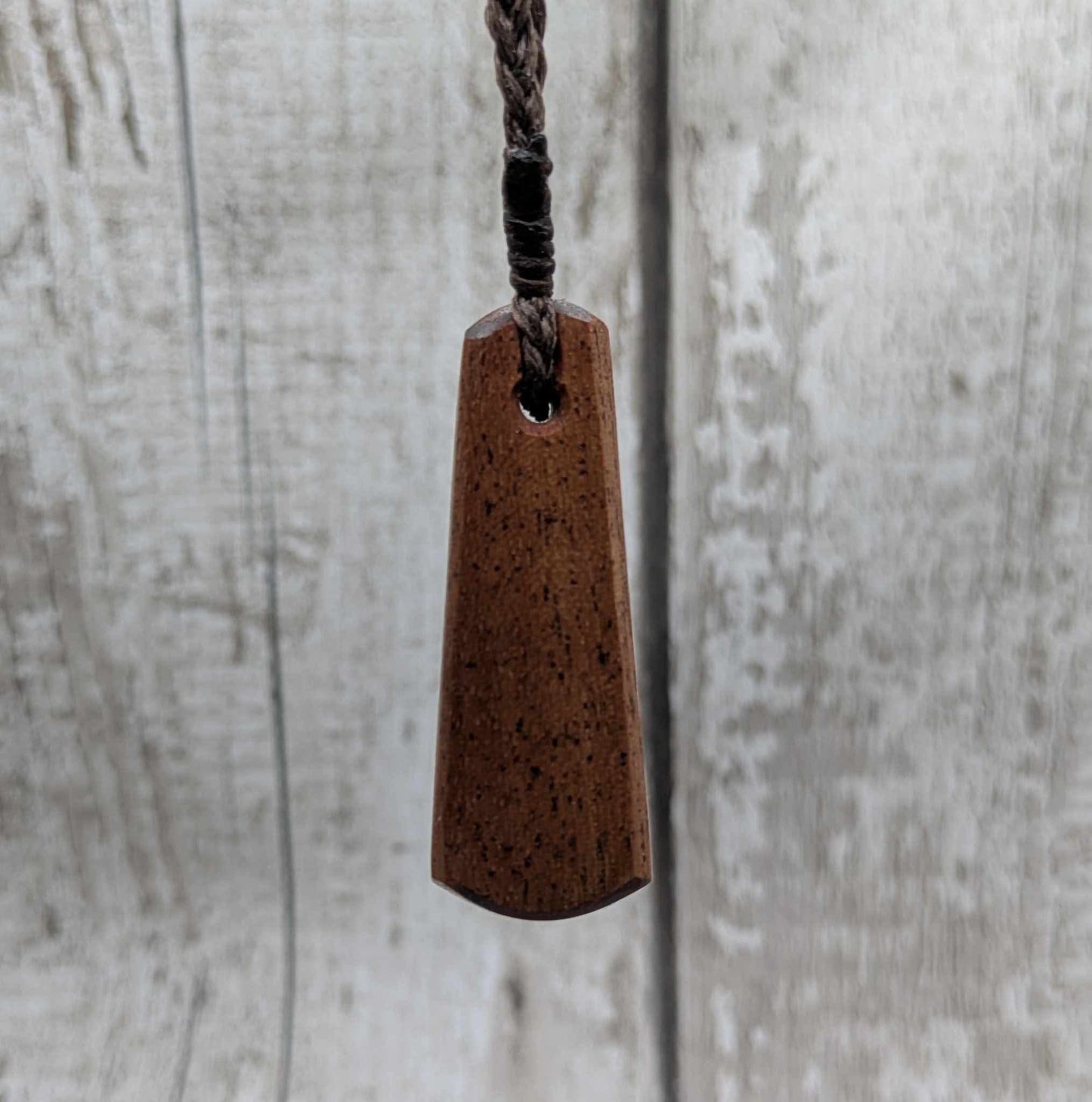 Sepele mahogany wood roimata drop pendant.
