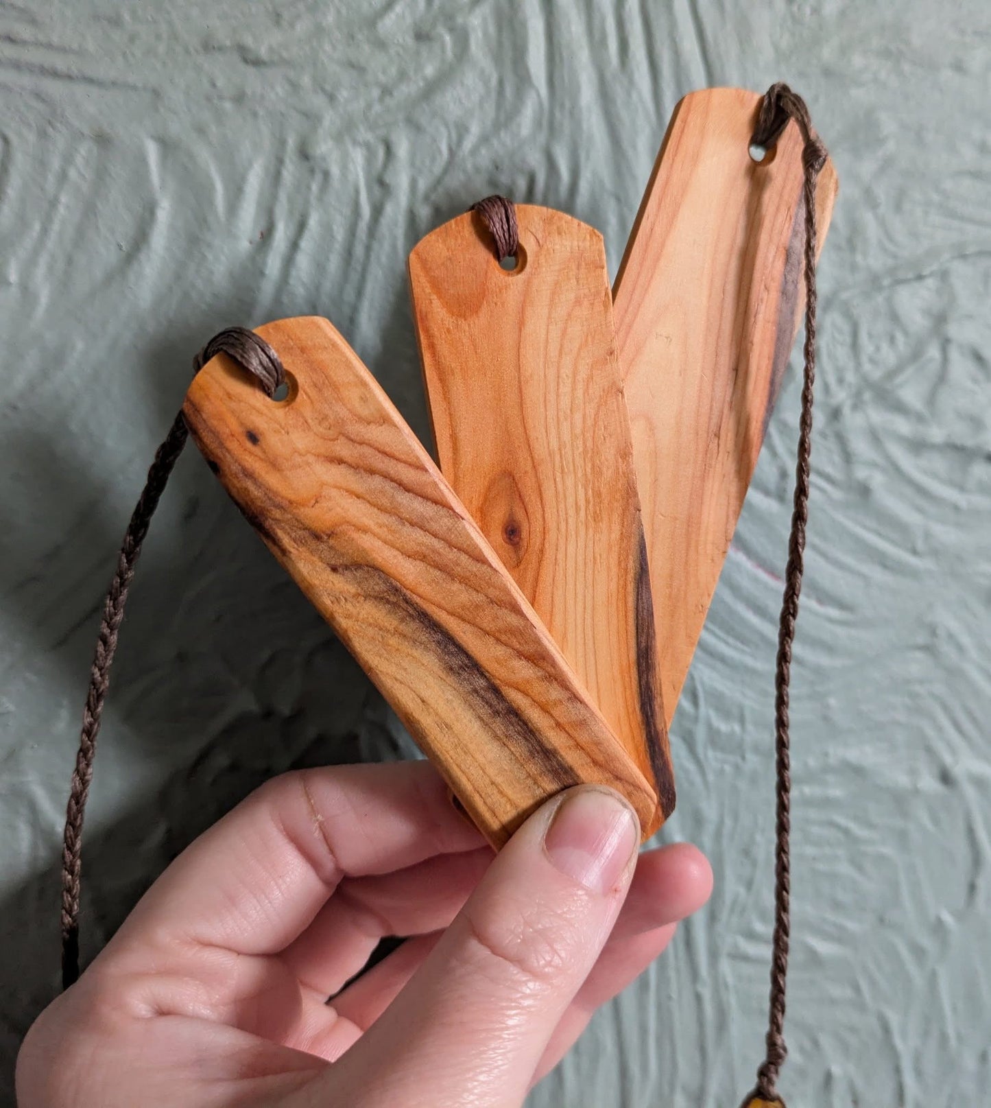 Yew wood book mark.